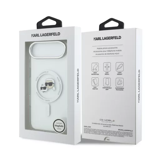 Karl Lagerfeld IML K&CH Heads Metal Frame MagSafe tok, iPhone Air - átlátszó