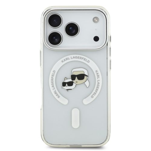 Karl Lagerfeld IML K&CH Heads Metal Frame MagSafe tok, iPhone 17 Pro - átlátszó