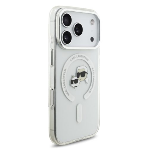 Karl Lagerfeld IML K&CH Heads Metal Frame MagSafe tok, iPhone 17 Pro - átlátszó