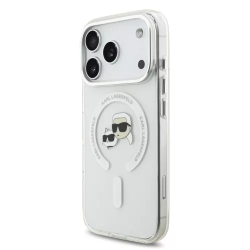 Karl Lagerfeld IML K&CH Heads Metal Frame MagSafe tok, iPhone 17 Pro Max - átlátszó -