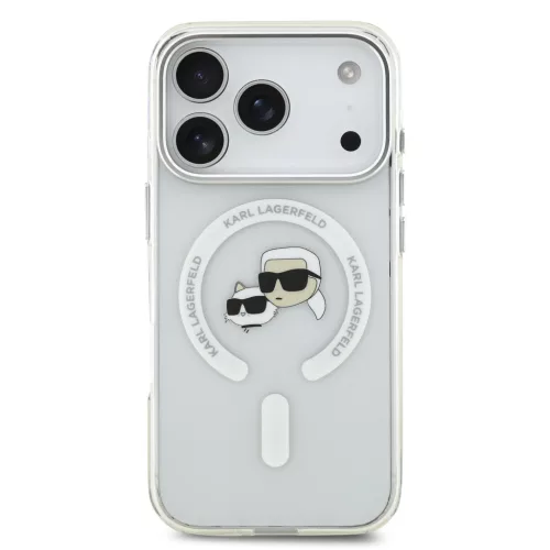 Karl Lagerfeld IML K&CH Heads Metal Frame MagSafe tok, iPhone 17 Pro Max - átlátszó -