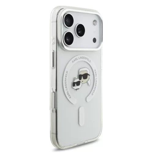 Karl Lagerfeld IML K&CH Heads Metal Frame MagSafe tok, iPhone 17 Pro Max - átlátszó -