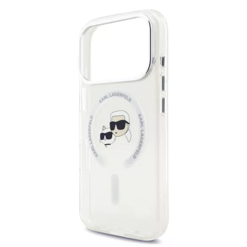 Karl Lagerfeld IML K&CH Heads Metal Frame MagSafe tok, iPhone 17 Pro Max - átlátszó -