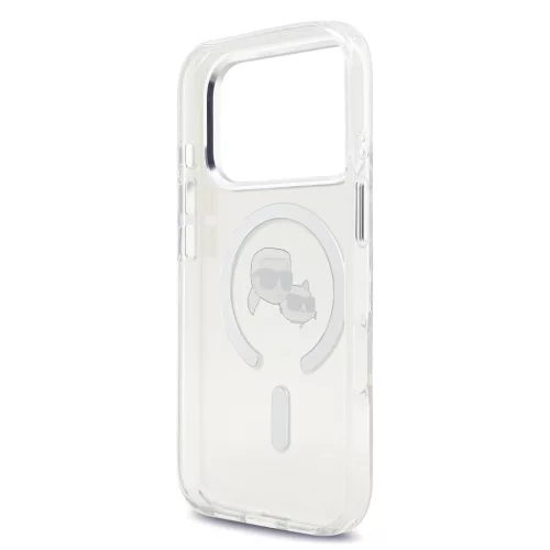 Karl Lagerfeld IML K&CH Heads Metal Frame MagSafe tok, iPhone 17 Pro Max - átlátszó -