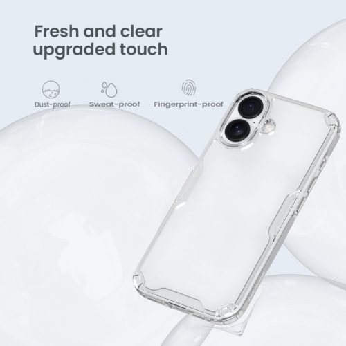 Nillkin Nature TPU PRO tok Apple iPhone 17 készülékhez – Átlátszó fekete