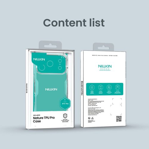 Nillkin Nature TPU PRO tok Apple iPhone 17 Pro készülékhez – Átlátszó fekete