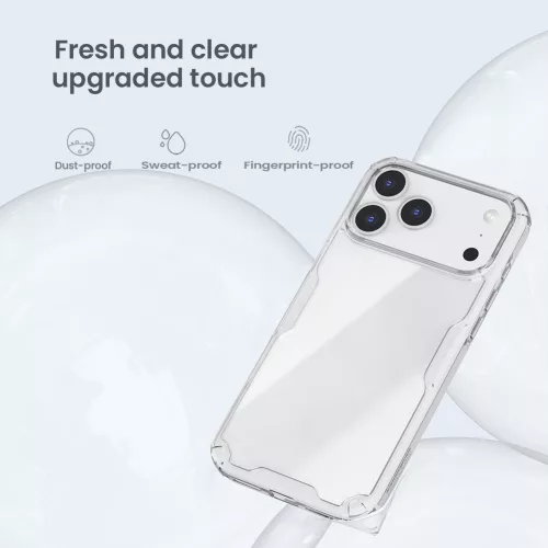 Nillkin Nature TPU PRO tok Apple iPhone 17 Pro Max / 18 Pro Max készülékhez – Átlátszó fekete