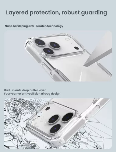 Nillkin Nature TPU PRO tok Apple iPhone 17 Pro Max / 18 Pro Max készülékhez – Átlátszó fekete