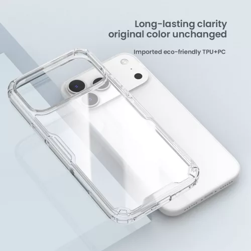 Nillkin Nature TPU PRO tok Apple iPhone 17 Pro Max / 18 Pro Max készülékhez – Átlátszó fekete