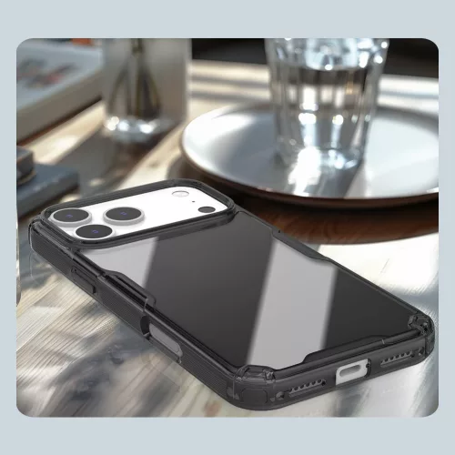 Nillkin Nature TPU PRO tok Apple iPhone 17 Pro Max / 18 Pro Max készülékhez – Átlátszó fekete