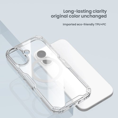 Nillkin Nature TPU PRO Magnetic tok Apple iPhone 17 készülékhez – Átlátszó fekete