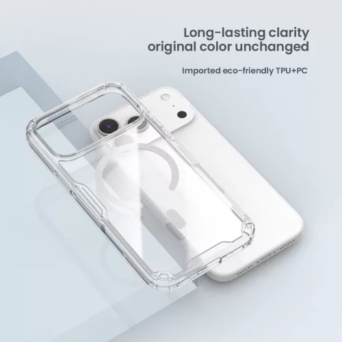 Nillkin Nature TPU PRO Magnetic tok Apple iPhone 17 Pro Max / 18 Pro Max készülékhez – Átlátszó fekete