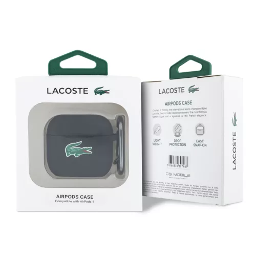Lacoste Liquid Silicone Croc Logo AirPods tok – AirPods 4 – Fekete