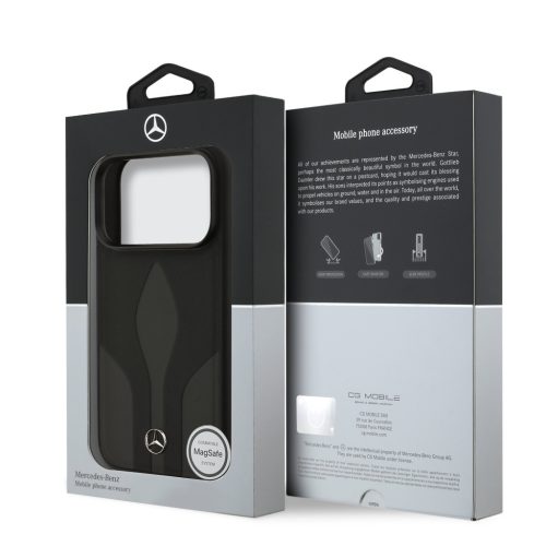 Mercedes Leather The Move MagSafe iPhone 17 Pro tok – Fekete