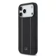 Mercedes Leather Star Pattern and Stripes MagSafe iPhone 17 Pro Max tok – Fekete/Fehér