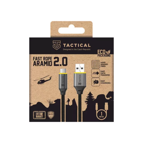 Tactical Fast Rope Aramid 2.0 kábel USB-A/USB-C 1m