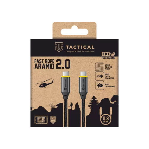 Tactical Fast Rope Aramid 2.0 kábel USB-C/USB-C 0,3m