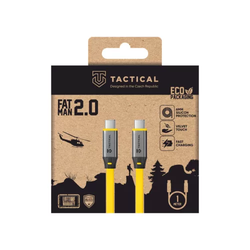 Tactical Fat Man 2.0 kábel, USB-C/USB-C 1m - sárga