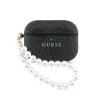 Guess PU 4G Classic Logo Pearl Strap tok, AirPods Pro 3 - fekete