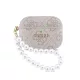 Guess PU 4G Classic Logo Pearl Strap tok, AirPods Pro 3 - rózsaszín