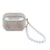 Guess PU 4G Classic Logo Pearl Strap tok, AirPods Pro 3 - rózsaszín