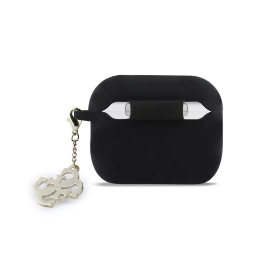 Guess 4G Charm szilikon tok, AirPods Pro 3 - fekete