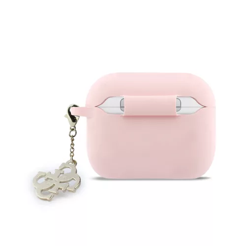 Guess 4G Charm szilikon tok, AirPods Pro 3 - rózsaszín