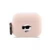 Karl Lagerfeld 3D Logo NFT Choupette Head Silicone tok, Airpods Pro 3 - rózsaszín