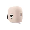 Karl Lagerfeld 3D Logo NFT Choupette Head Silicone tok, Airpods Pro 3 - rózsaszín