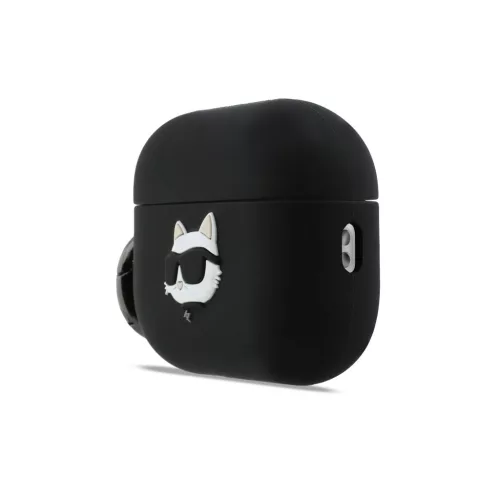Karl Lagerfeld 3D Logo NFT Choupette Head Silicone tok, Airpods Pro 3 - fekete