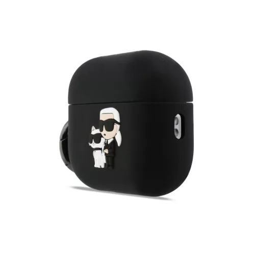 Karl Lagerfeld 3D Logo NFT Karl and Choupette Silicone tok, Airpods Pro 3 - fekete