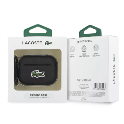 Lacoste Petit Pique Croc Logo Patch AirPods tok – AirPods Pro 3 – Fekete