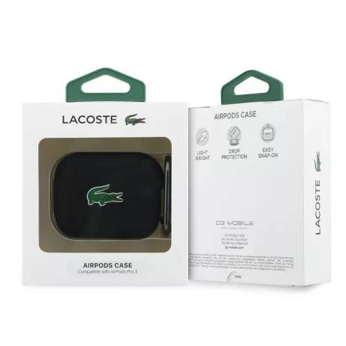 Lacoste Liquid Silicone Croc Logo AirPods tok – AirPods Pro 3 – Fekete