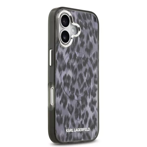 Karl Lagerfeld IML Leopard MagSafe tok,  iPhone 17 - szürke