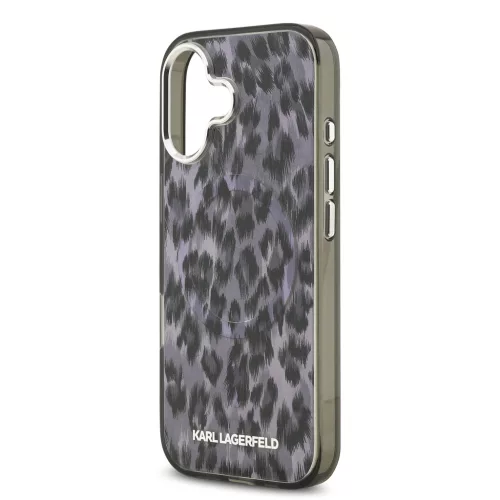 Karl Lagerfeld IML Leopard MagSafe tok,  iPhone 17 - szürke