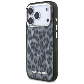   Karl Lagerfeld IML Leopard MagSafe tok, iPhone 17 Pro - szürke