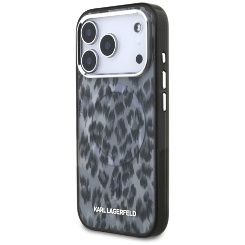 Karl Lagerfeld IML Leopard MagSafe tok, iPhone 17 Pro - szürke