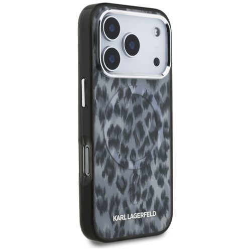 Karl Lagerfeld IML Leopard MagSafe tok, iPhone 17 Pro - szürke
