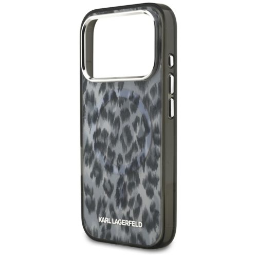 Karl Lagerfeld IML Leopard MagSafe tok, iPhone 17 Pro - szürke