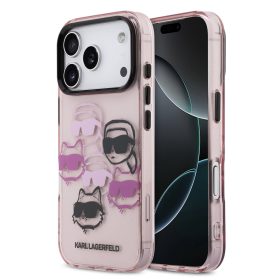   Karl Lagerfeld IML Multi K&CH Heads tok, iPhone 17 Pro - rózsaszín