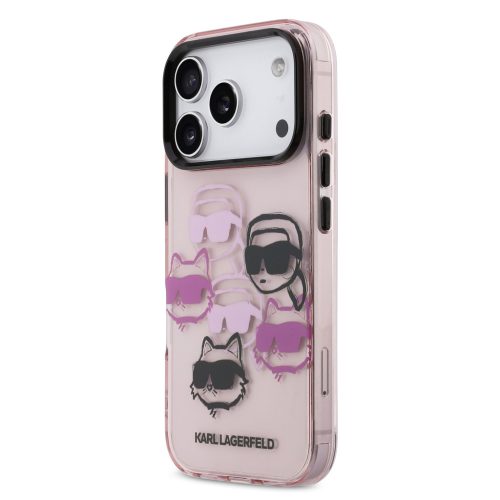 Karl Lagerfeld IML Multi K&CH Heads tok, iPhone 17 Pro - rózsaszín