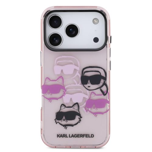 Karl Lagerfeld IML Multi K&CH Heads tok, iPhone 17 Pro - rózsaszín