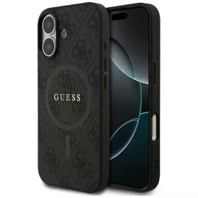   Guess PU Leather 4G Colored Ring MagSafe tok, iPhone 17 - fekete