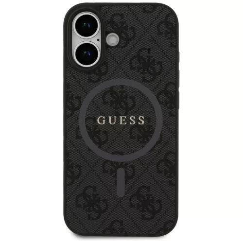 Guess PU Leather 4G Colored Ring MagSafe tok, iPhone 17 - fekete