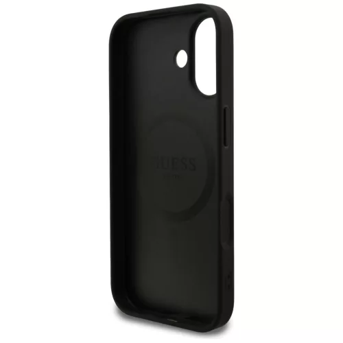 Guess PU Leather 4G Colored Ring MagSafe tok, iPhone 17 - fekete