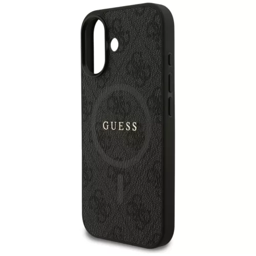 Guess PU Leather 4G Colored Ring MagSafe tok, iPhone 17 - fekete