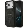 Guess PU Leather 4G Colored Ring MagSafe tok, iPhone 17 Pro Max - fekete