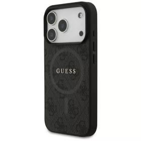   Guess PU Leather 4G Colored Ring MagSafe tok, iPhone 17 Pro Max - fekete