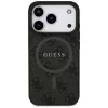 Guess PU Leather 4G Colored Ring MagSafe tok, iPhone 17 Pro Max - fekete