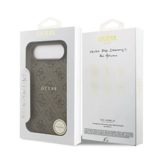 Guess PU Leather 4G Colored Ring MagSafe tok, iPhone Air - barna
